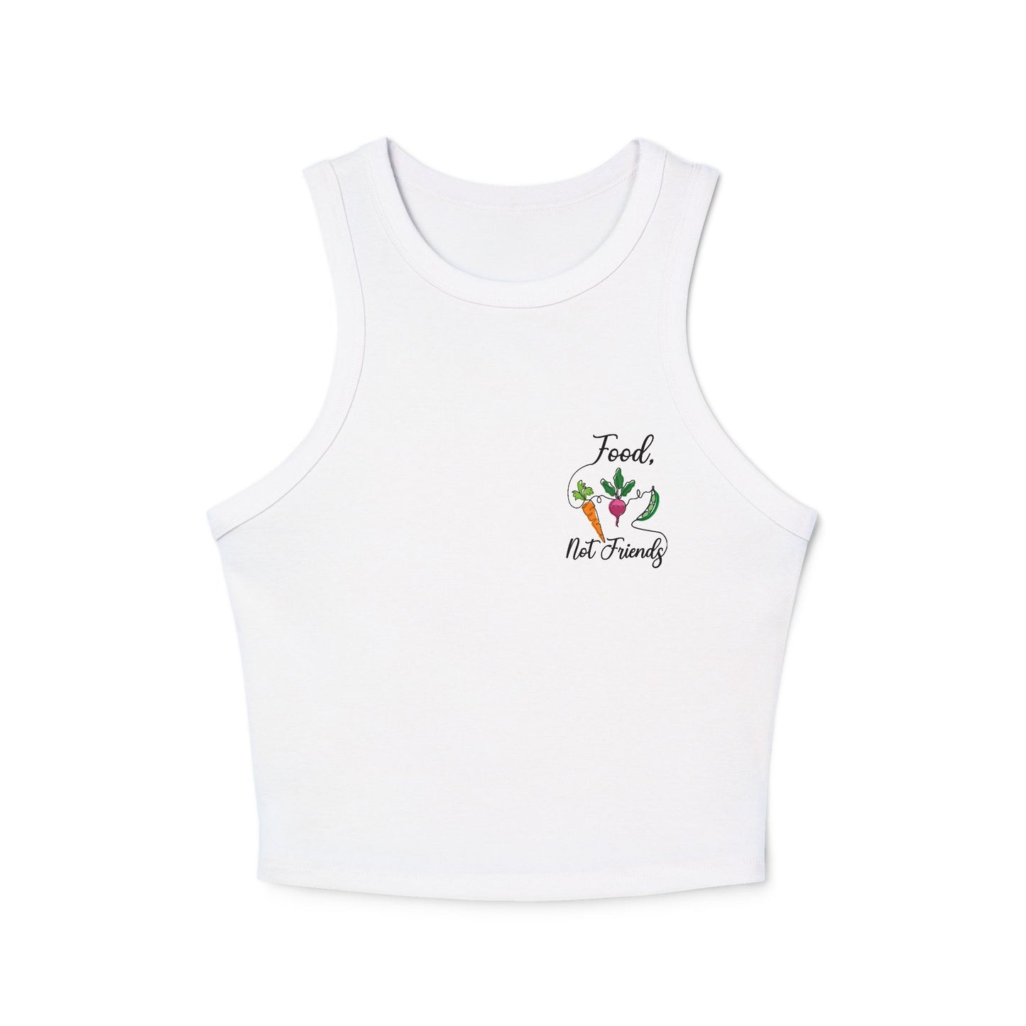 Women's Micro Rib Racer Tank Top - Food not Friends