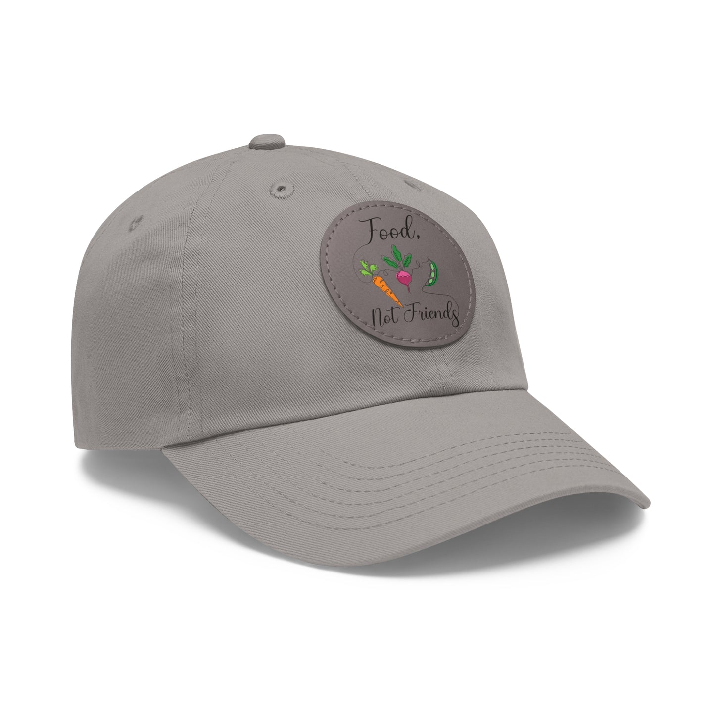 Dad Hat with Leather Patch (Round) - Vegan Design