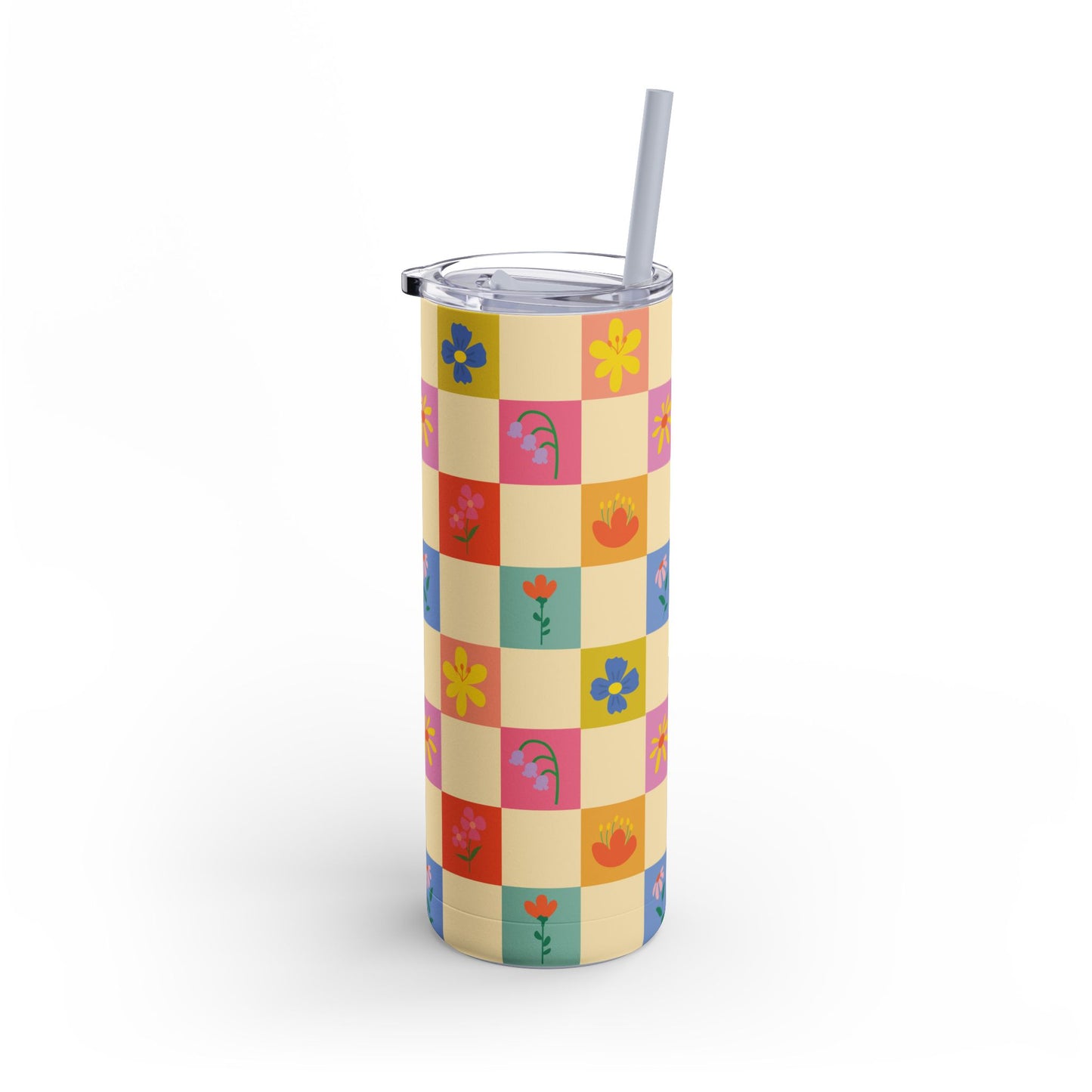 Maars Maker Skinny Matte Tumbler, 20oz - Flower Pattern