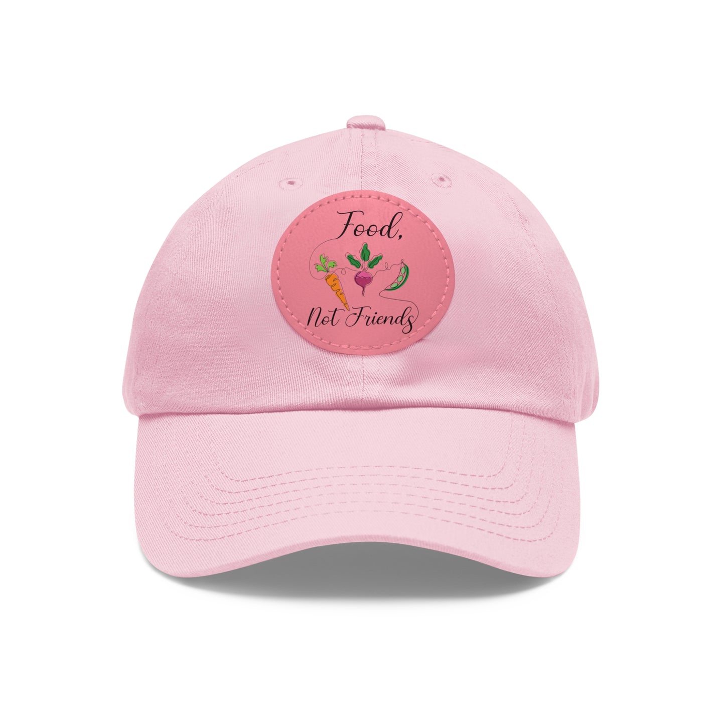 Dad Hat with Leather Patch (Round) - Vegan Design