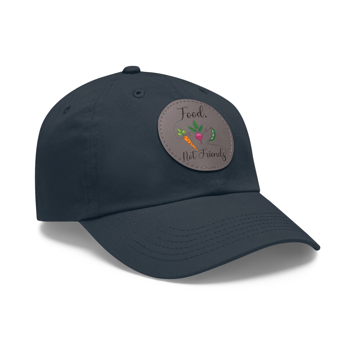 Dad Hat with Leather Patch (Round) - Vegan Design