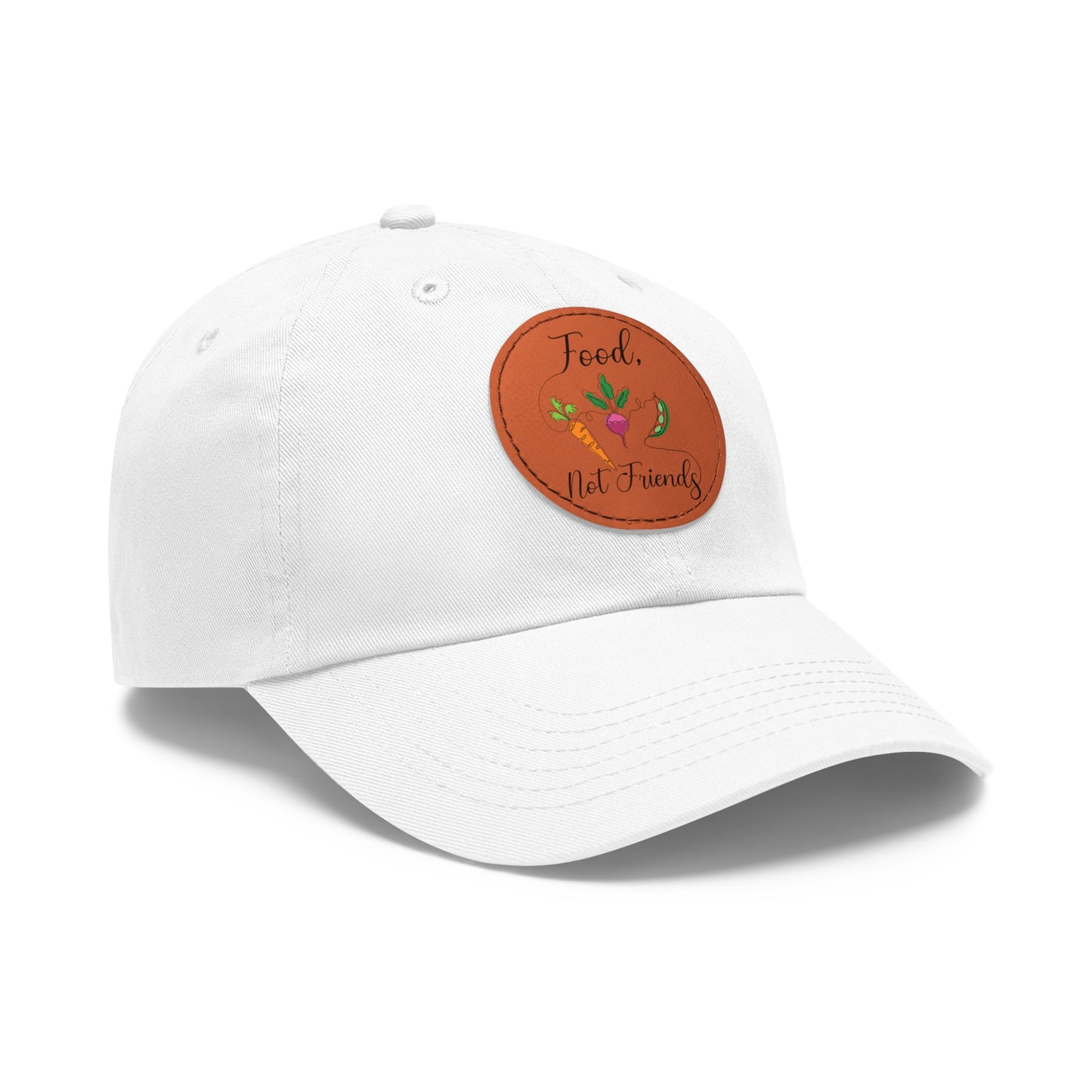Dad Hat with Leather Patch (Round) - Vegan Design