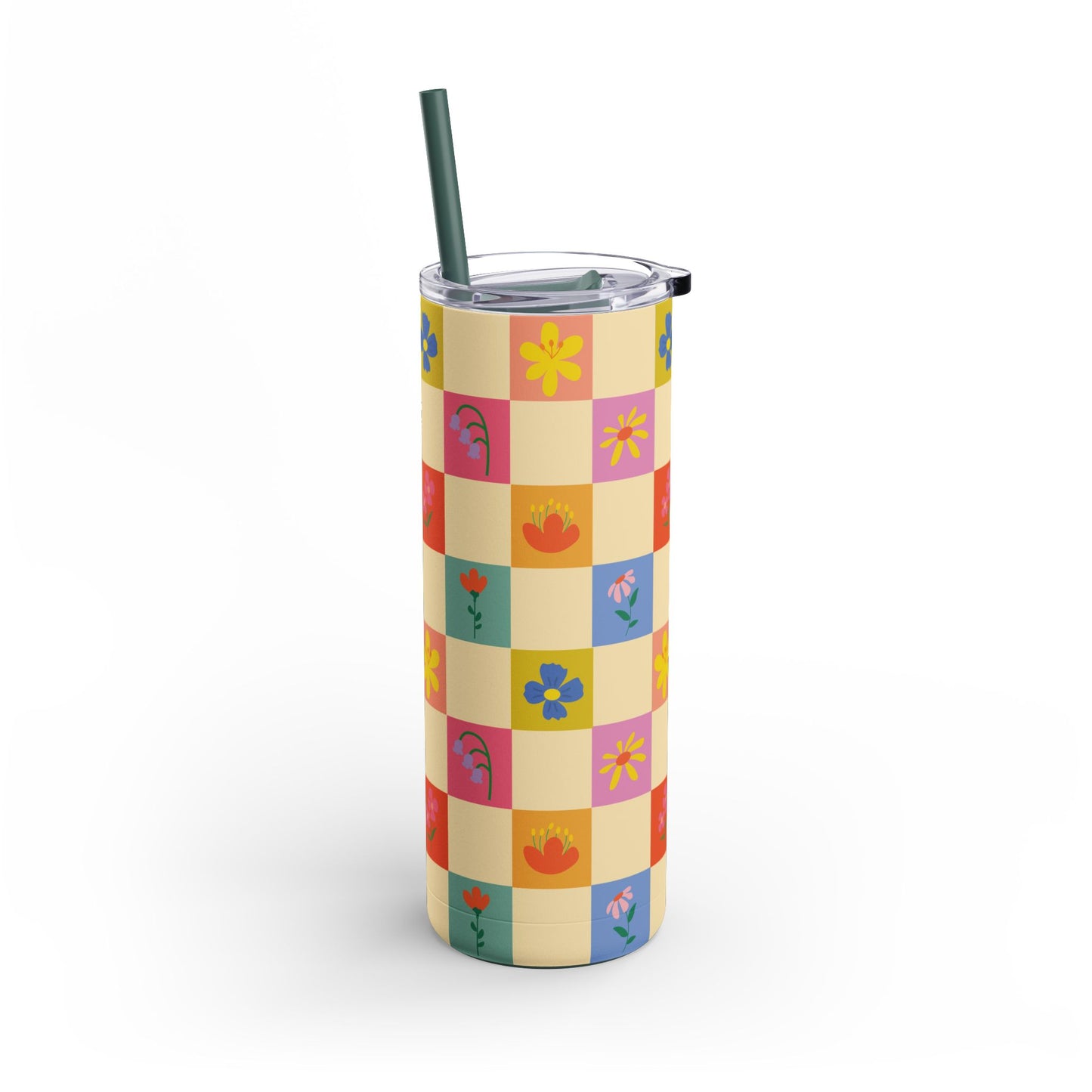 Maars Maker Skinny Matte Tumbler, 20oz - Flower Pattern