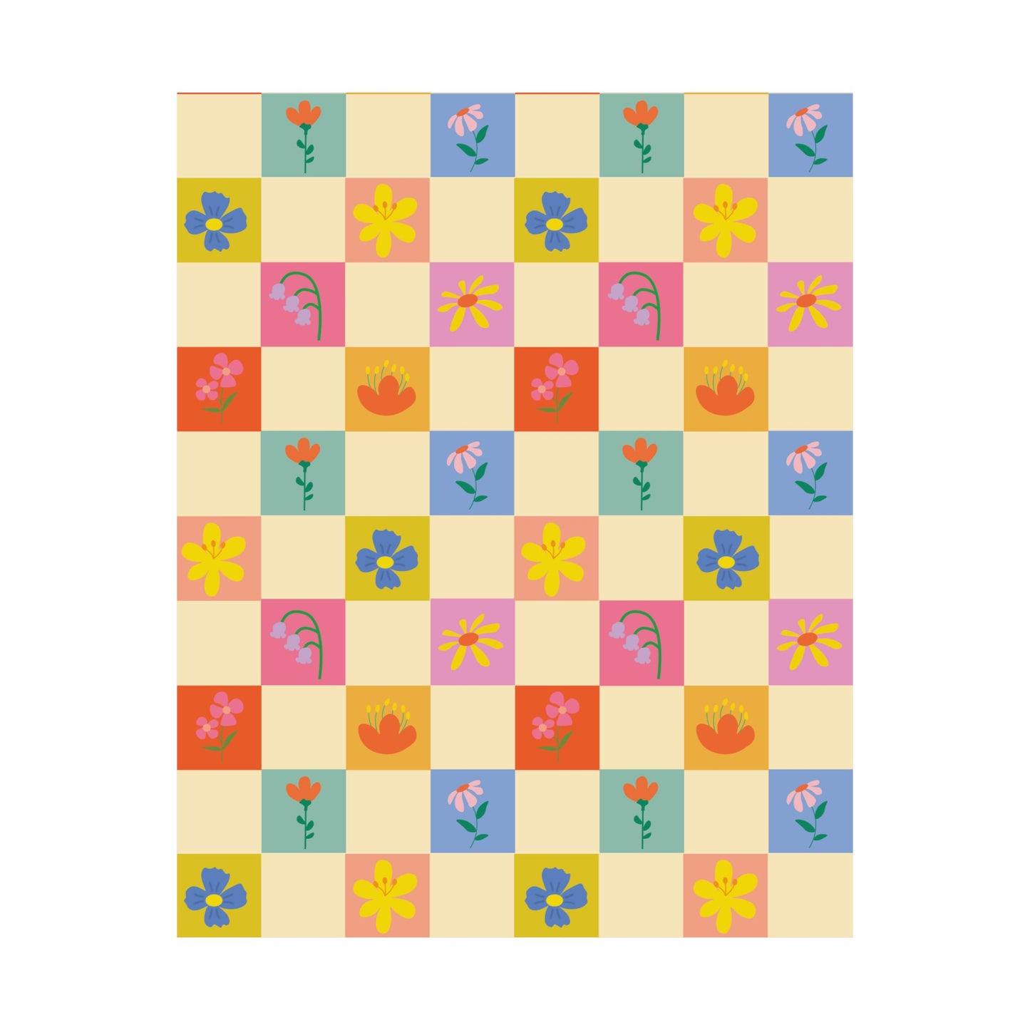 Matte Vertical Posters - Flower Pattern