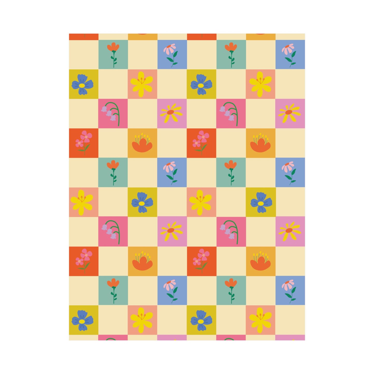 Matte Vertical Posters - Flower Pattern