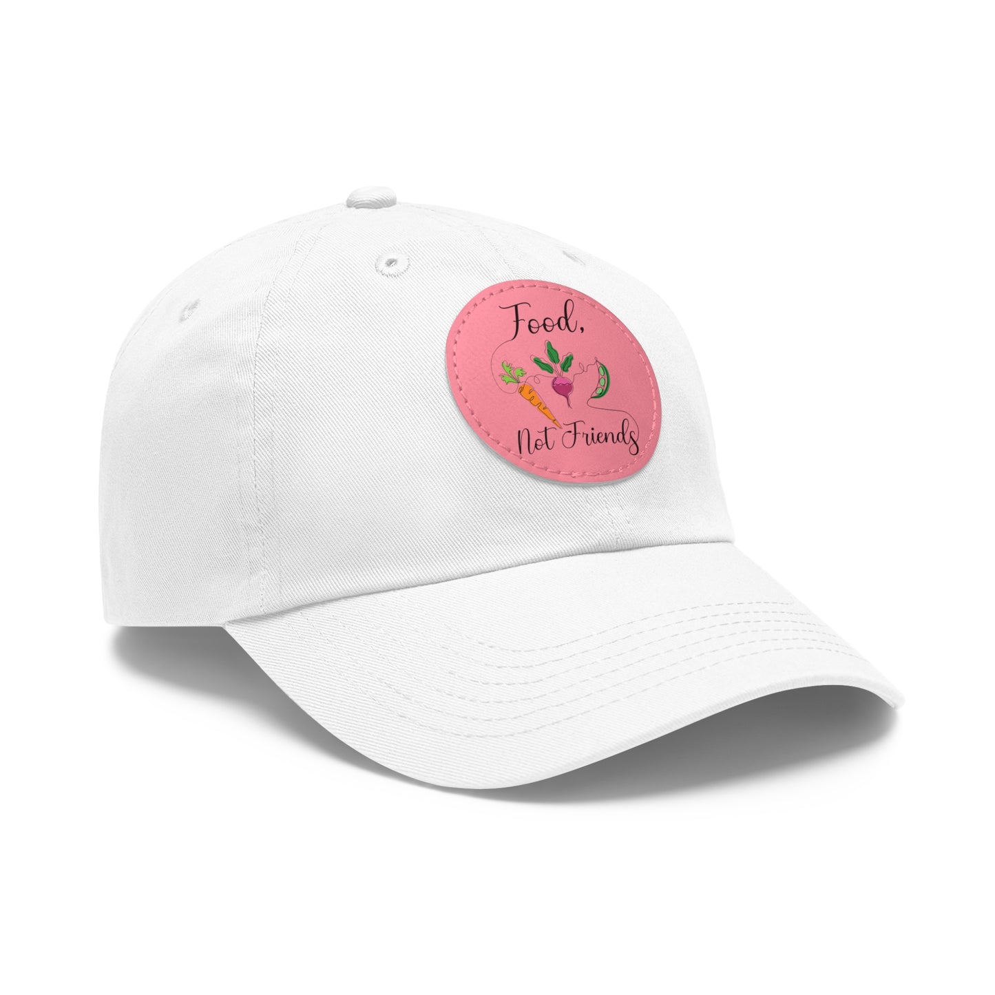 Dad Hat with Leather Patch (Round) - Vegan Design