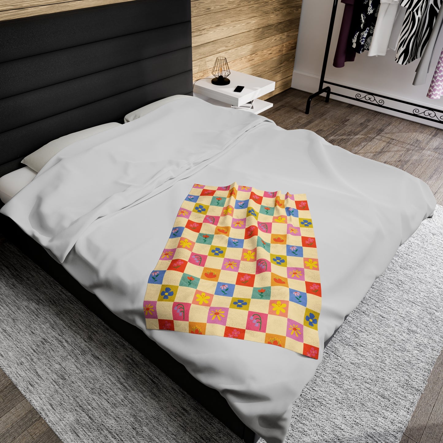 Velveteen Plush Blanket - Flower Pattern