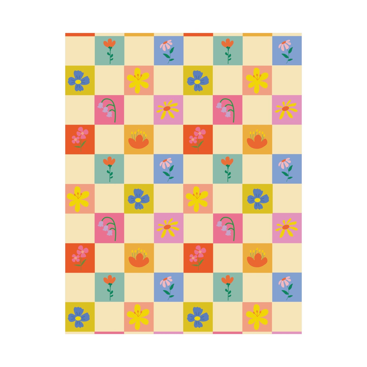Matte Vertical Posters - Flower Pattern
