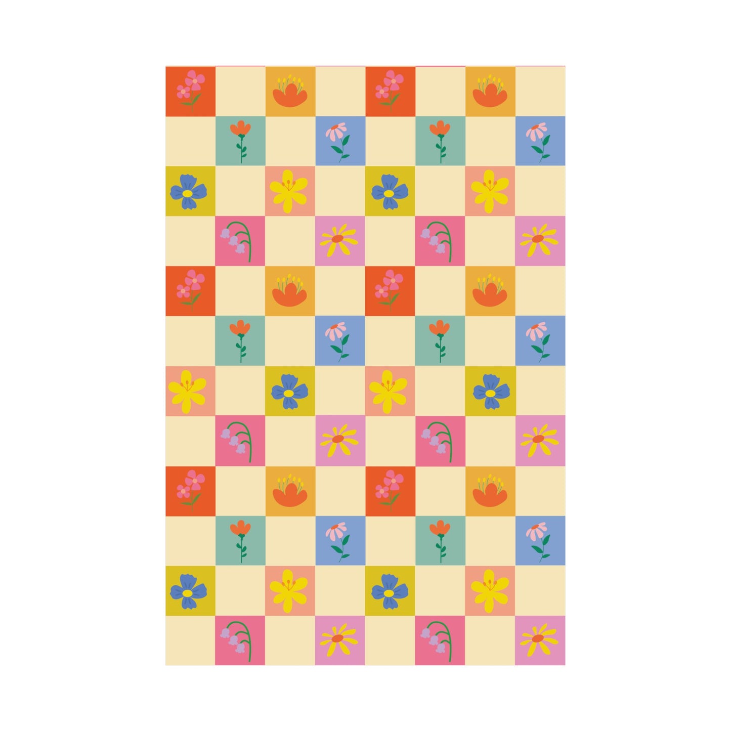 Matte Vertical Posters - Flower Pattern