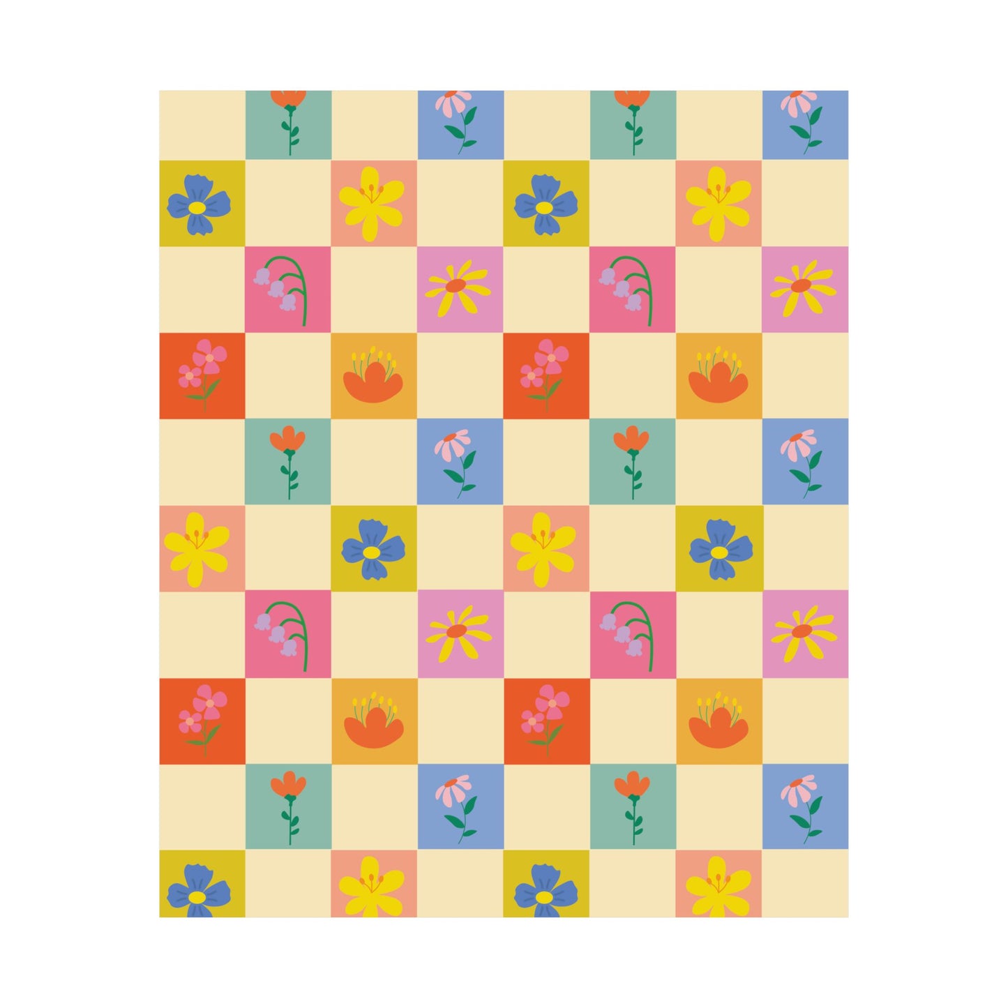 Matte Vertical Posters - Flower Pattern