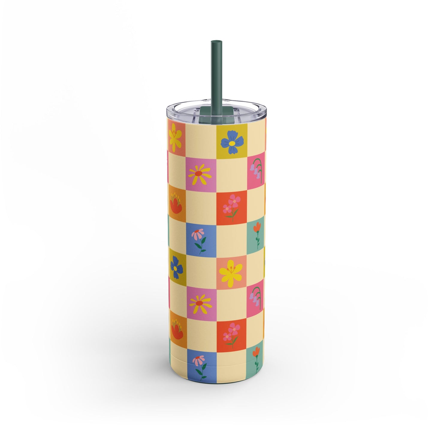 Maars Maker Skinny Matte Tumbler, 20oz - Flower Pattern
