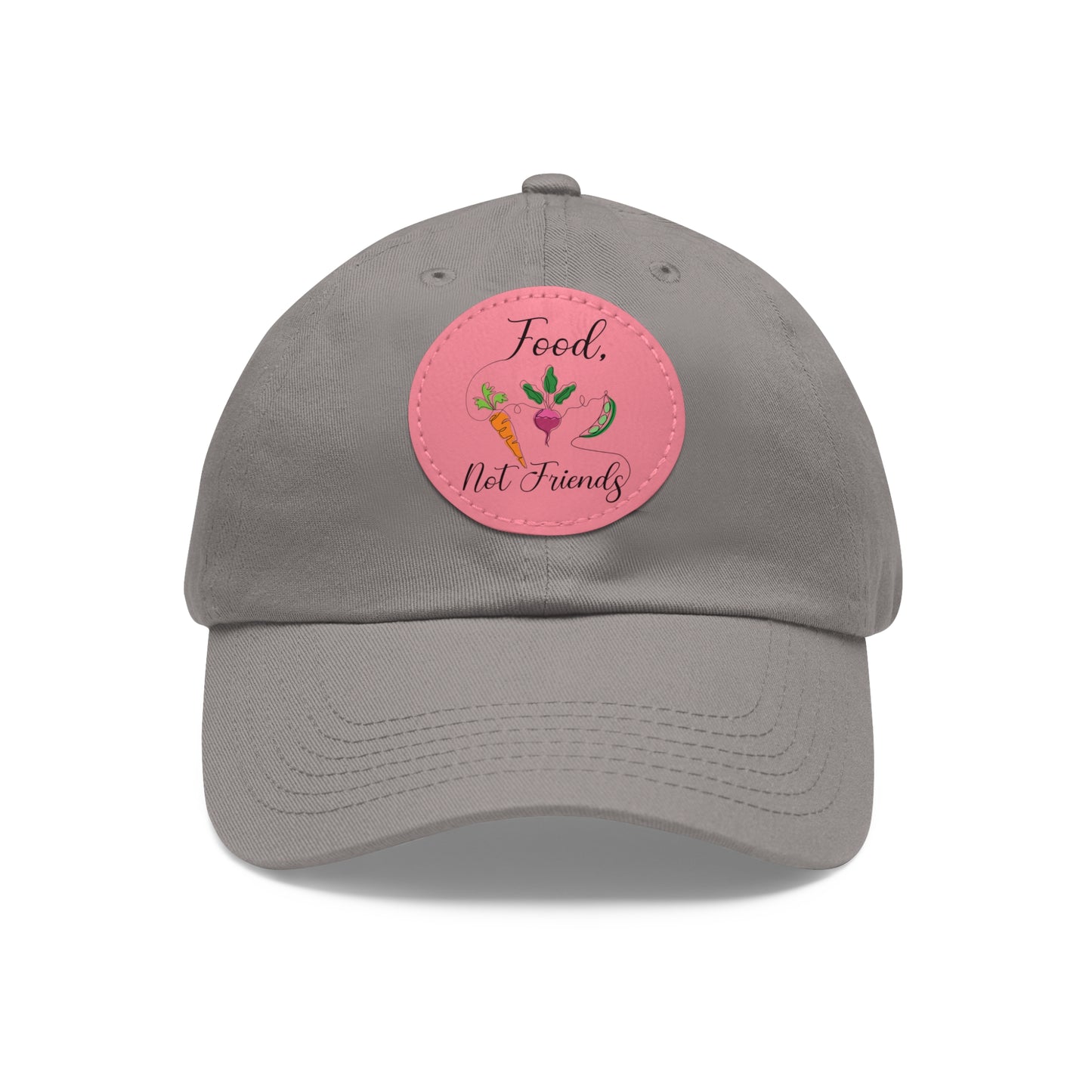 Dad Hat with Leather Patch (Round) - Vegan Design