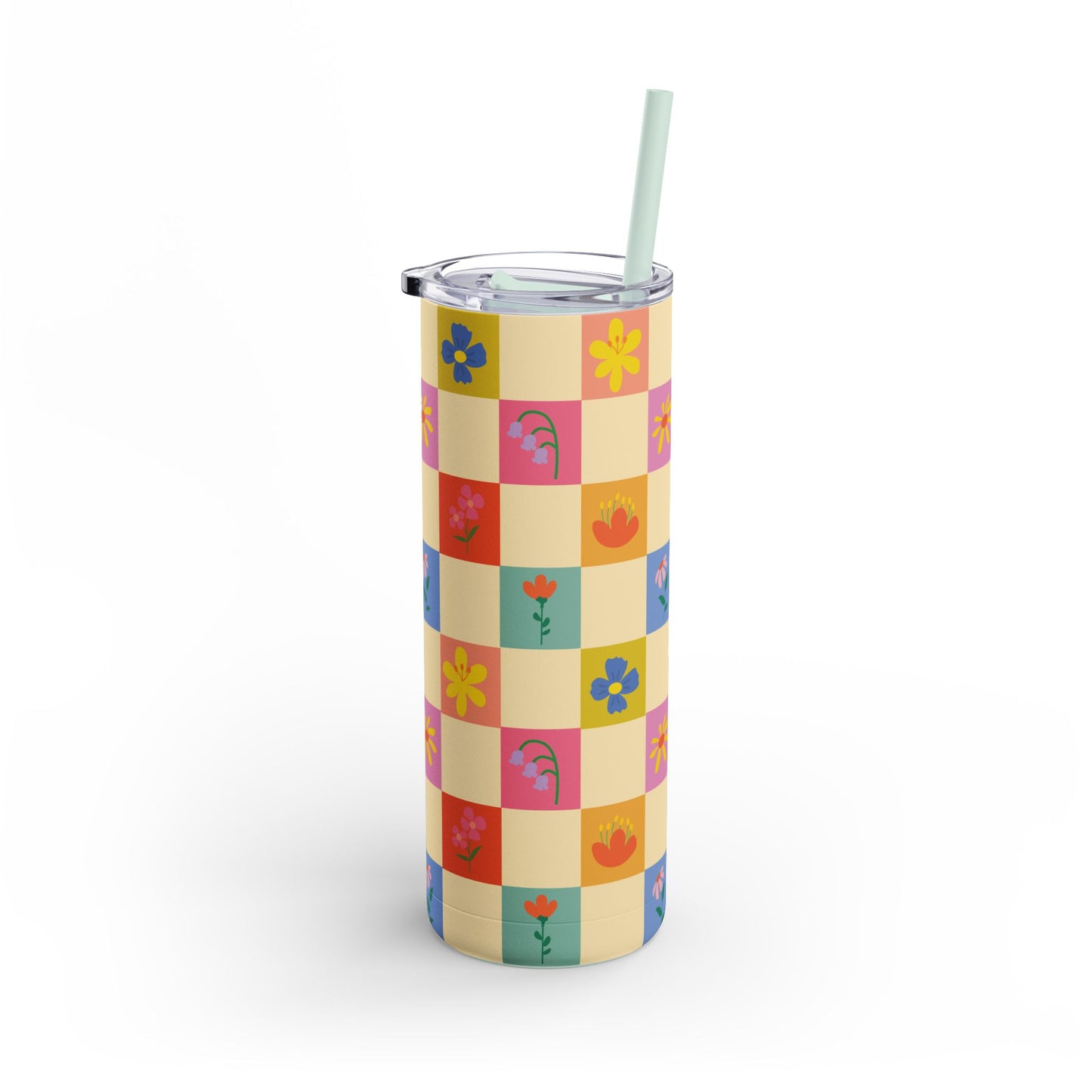 Maars Maker Skinny Matte Tumbler, 20oz - Flower Pattern