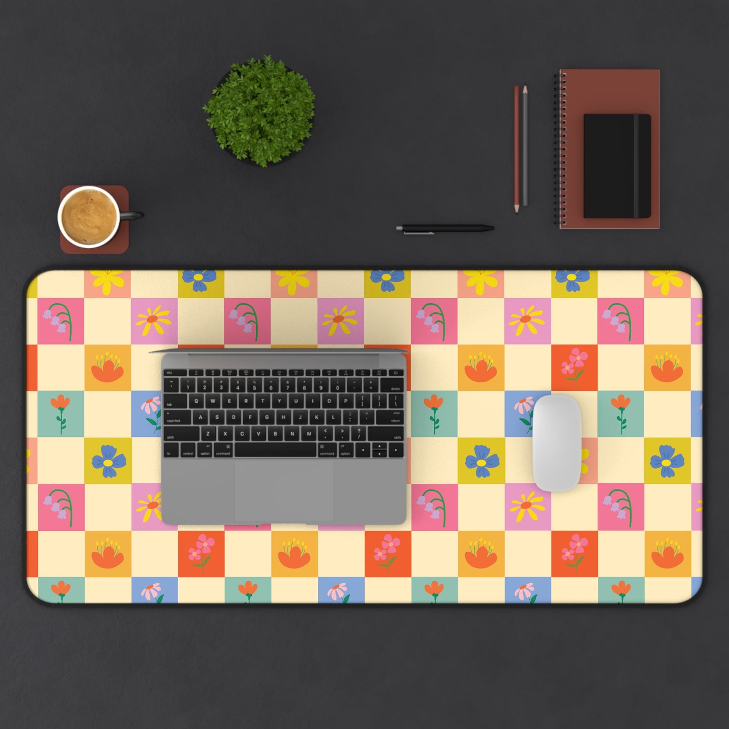 Desk Mat - Flower Pattern
