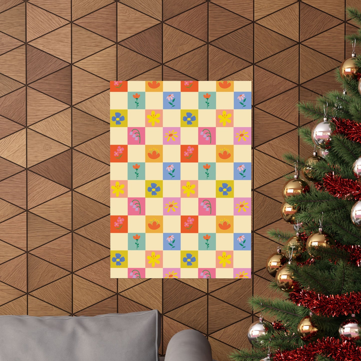 Matte Vertical Posters - Flower Pattern