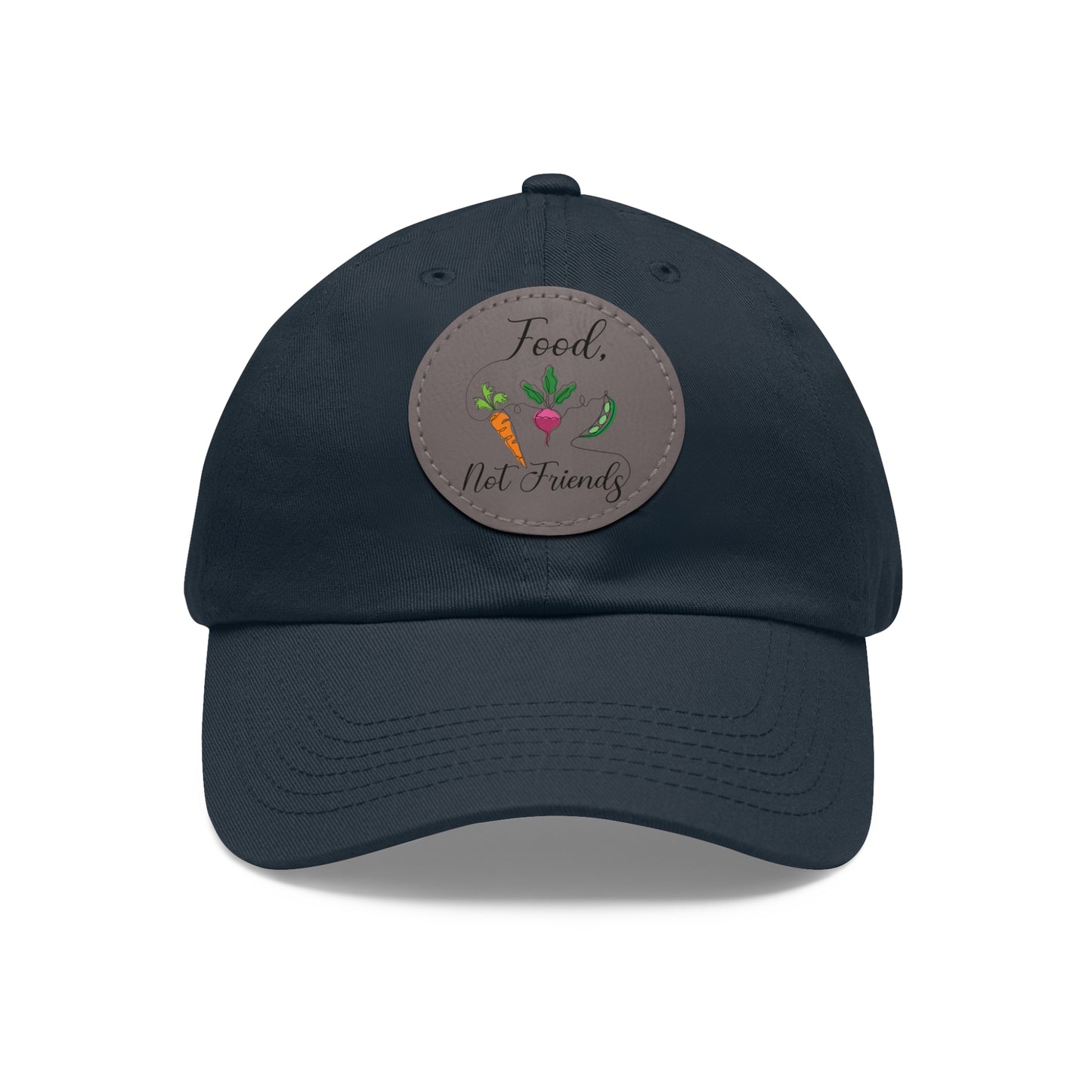 Dad Hat with Leather Patch (Round) - Vegan Design
